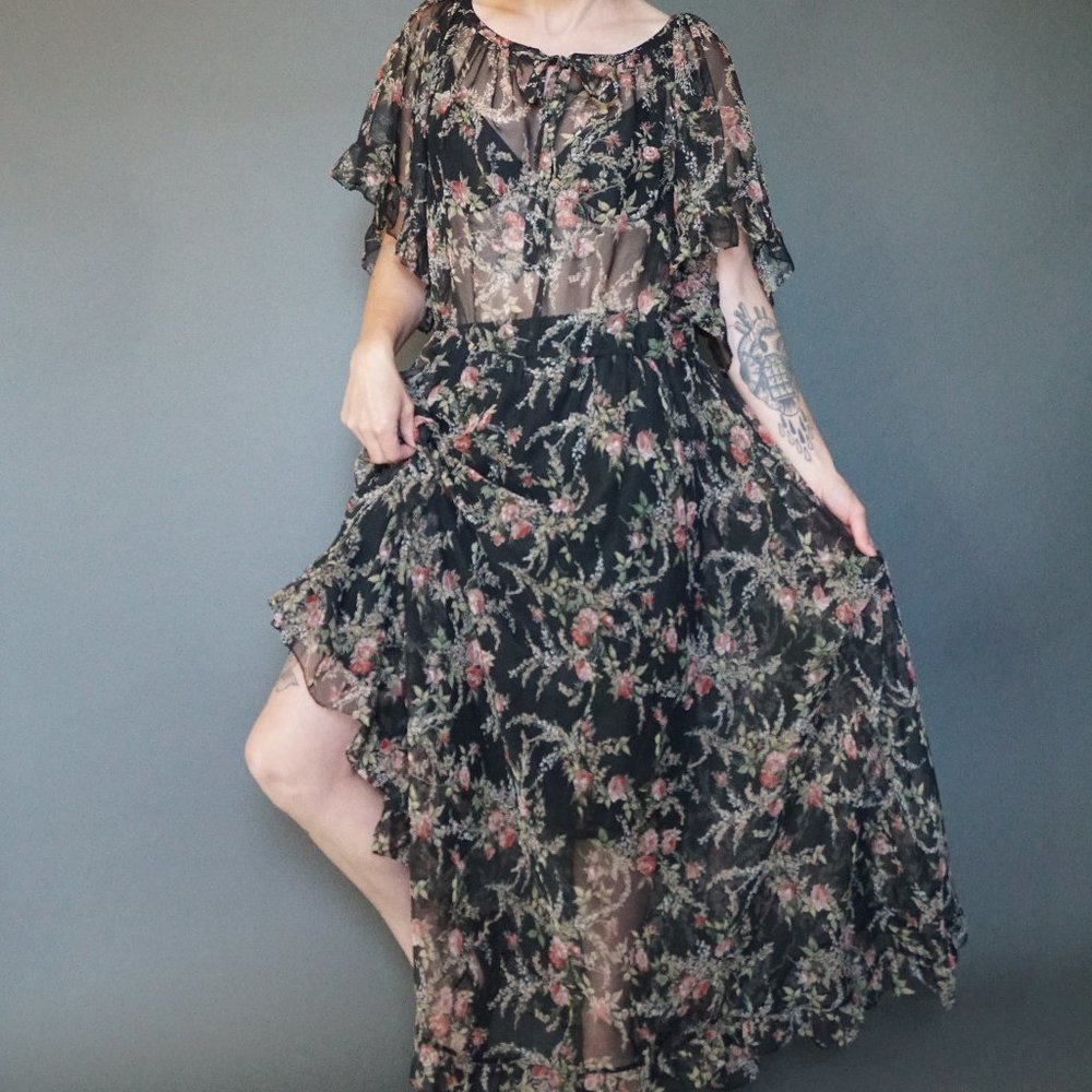 Vintage Nipon Boutique Sheer Floral Dress